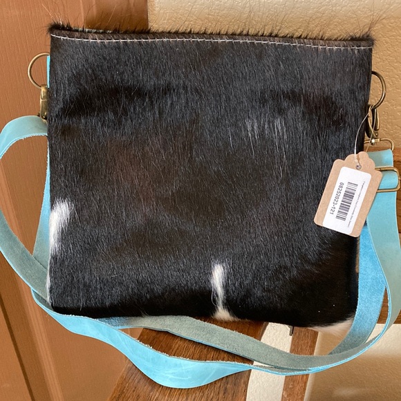 TTT Leather Goods Handbags - TTT Leather Goods Crossbody Longhorn HOH/Blue Denver NWT